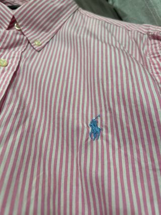 Camisa Polo Ralph Lauren Rayas Rosas/Blancas