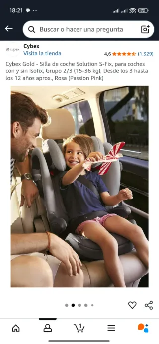 Silla de coche Cybex desde los 3 hasta los 12 años