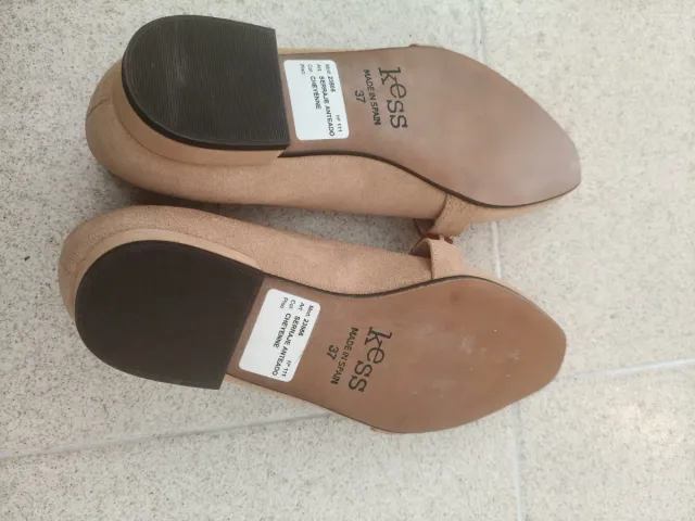 Zapatos planos Polin et Moi beige y marrón