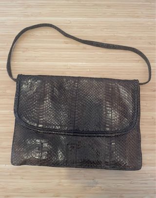Bolso piel serpiente negro y marrón