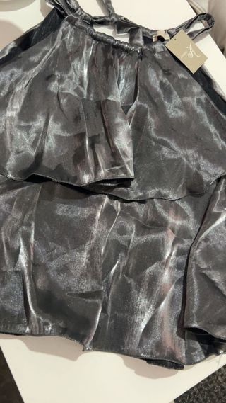 Pantalones cortos efecto piel Zara Talla S