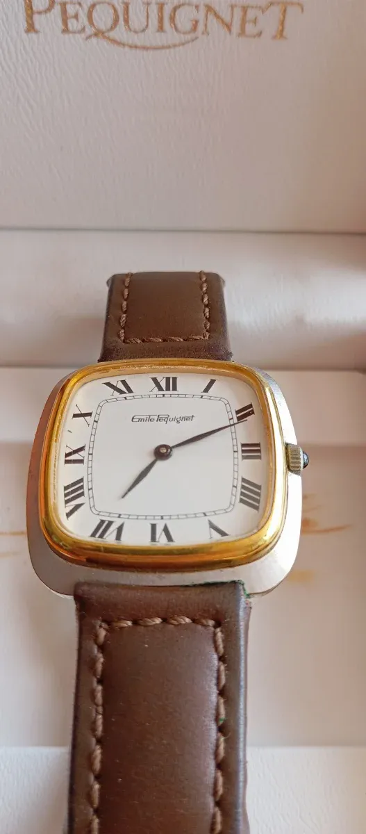 Reloj Suizo Émile Pequignet Acero y Bisel Oro 18 k