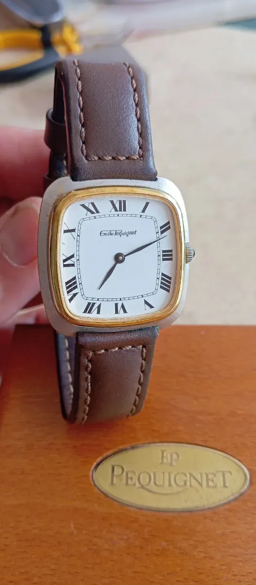 Reloj Suizo Émile Pequignet Acero y Bisel Oro 18 k