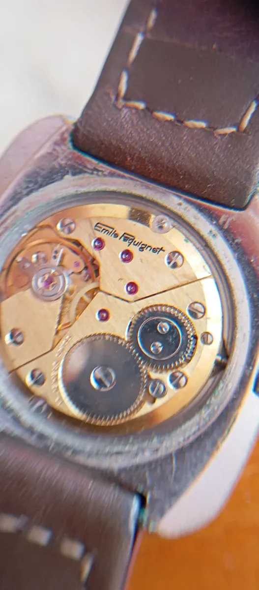 Reloj Suizo Émile Pequignet Acero y Bisel Oro 18 k