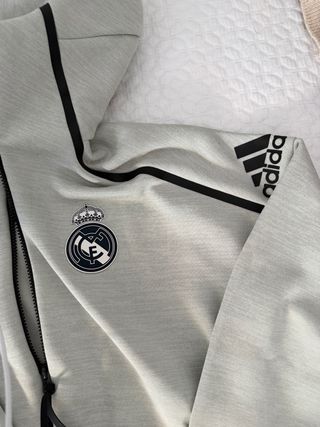 Sudadera Adidas Real Madrid Gris Cremallera