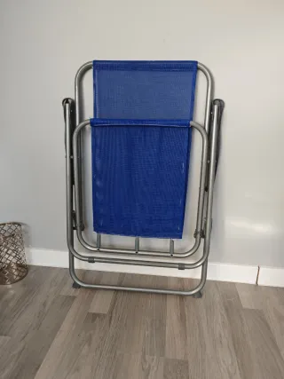 Sillas Plegables Playa Azul y Plata