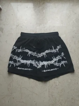 Pantalones cortos chándal negros con diseño