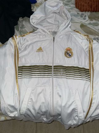 Chaqueta Adidas Real Madrid Blanca y Dorada