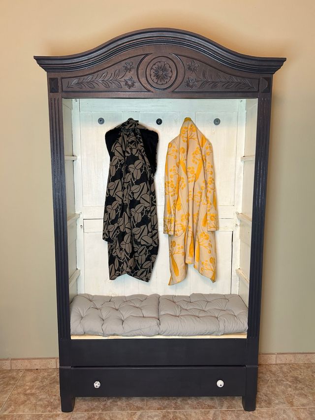 GANGA!! Armario restaurado vintage con banco