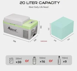 Nevera portátil coche camión 12v/24v alpicool Y20t