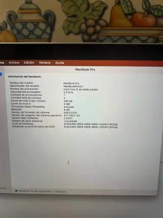 MacBook Pro A1708 i5 Plata