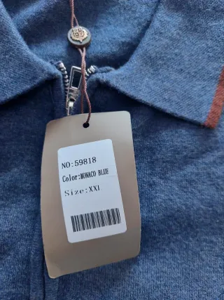 Polo manga larga hombre XXL Monaco Blue