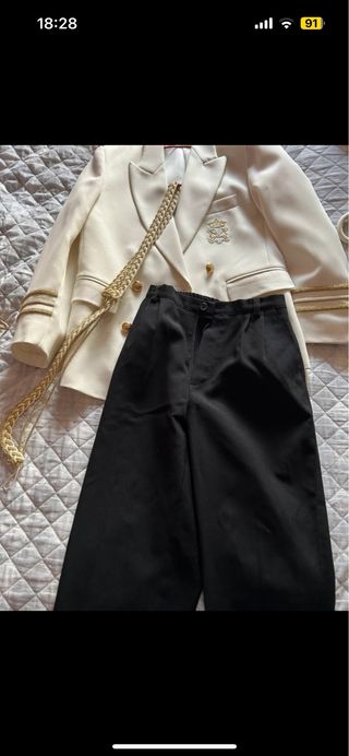 Traje comunión niño blanco y negro