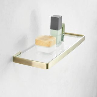 Estante Baño Cristal Oro Mate 55cm