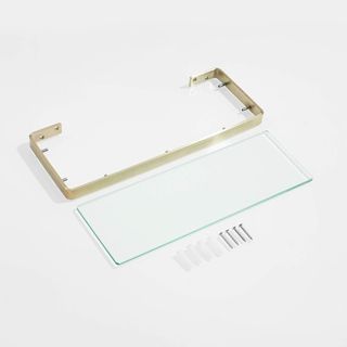 Estante Baño Cristal Oro Mate 55cm