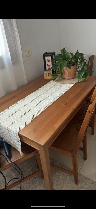 Mesa comedor madera con 4 sillas
