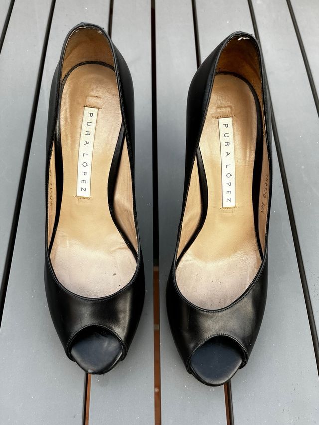 Pura López Zapatos de tacón negros