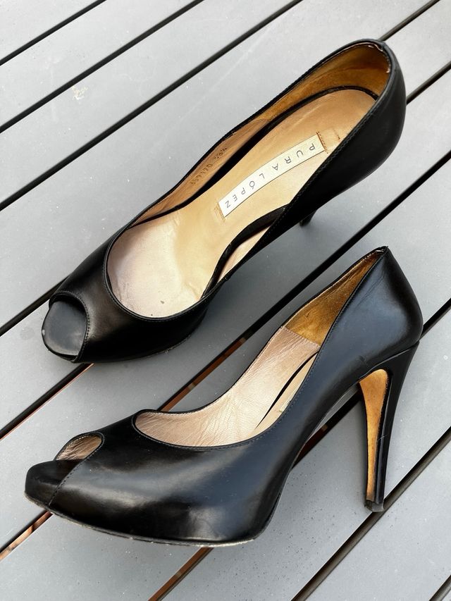 Pura López Zapatos de tacón negros