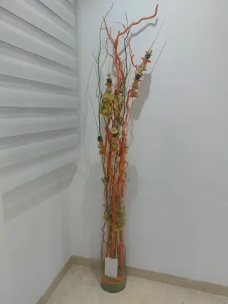 Jarrón de cristal decorativo naranja
