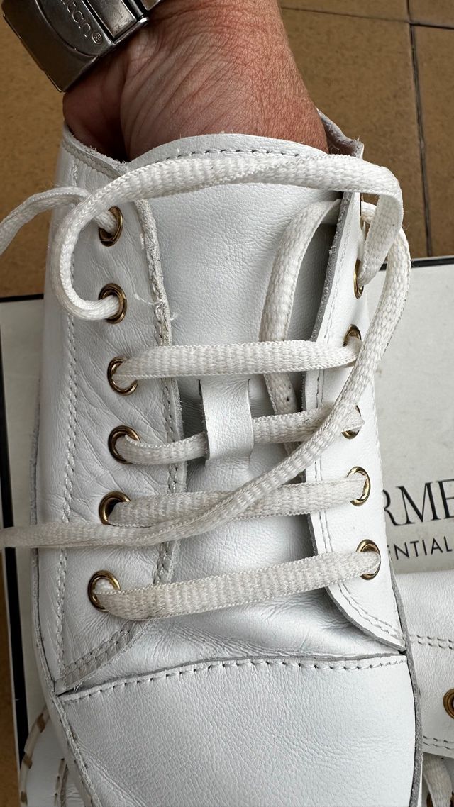 Bambas de piel blancas T-39 con plataforma 