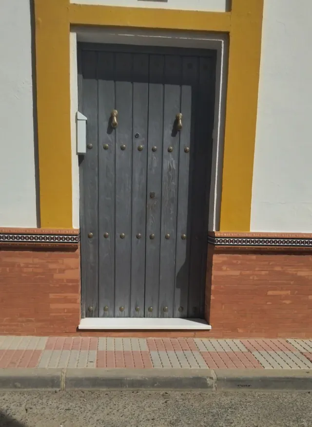 Puerta de entrada hierro forrada madera