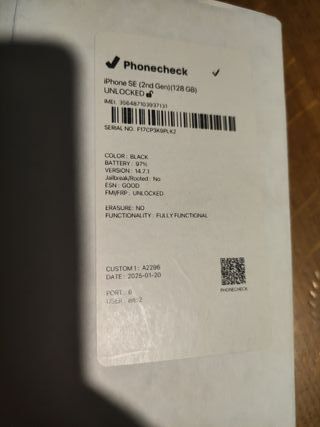 iPhone SE 2ª Gen 128GB Nero Rigenerato