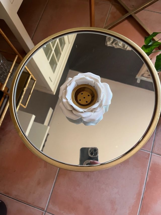 Portavelas Porta incienso Rosa Blanco y Dorado