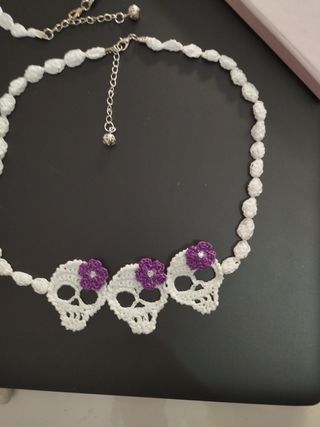 Conjunto collar y pulsera calavera Halloween