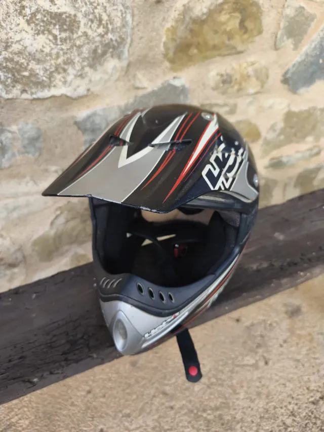 Casco Enduro Negro y Gris