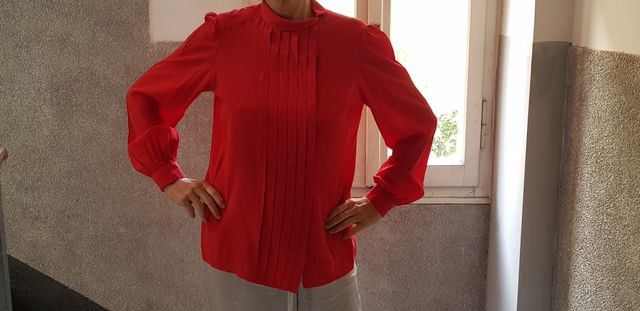 Camicia vintage anni 80 rossa taglia S/M