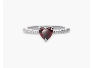 Anillo Corazón Plata de Ley y Circonitas