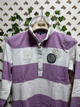 Polo Tommy Hilfiger Rayas Morado/Blanco