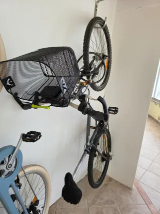 Bicicleta con cesta y sillín negro