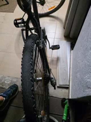 Bicicleta con cesta y sillín negro