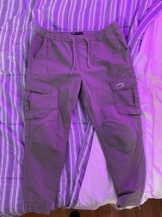 Pantalones Cargo Zara Verde Oliva