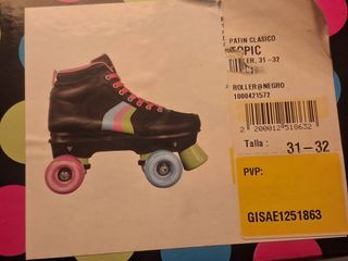 Patines Rollers 4 Ruedas Colores Talla 31-32
