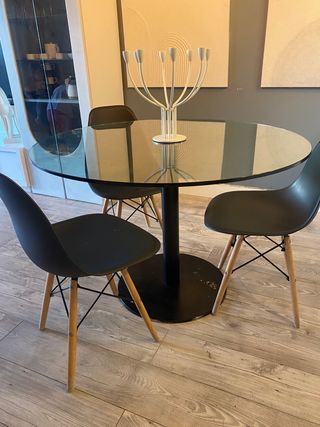 Set di 3 sedie nordiche nere