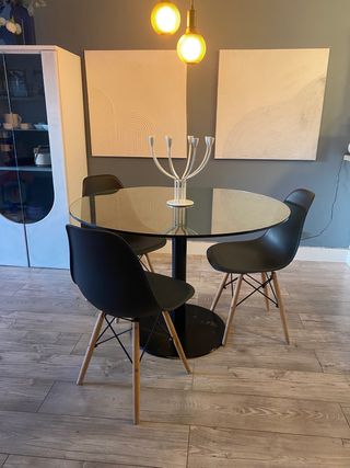 Set di 3 sedie nordiche nere