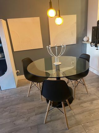 Set di 3 sedie nordiche nere