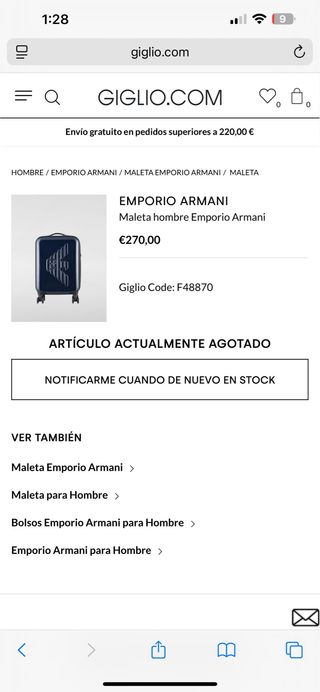 Maleta de cabina Armani 