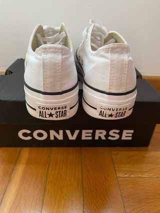 Converse Plataforma Lona Blancas Talla 37 (4 1/2)