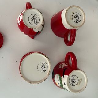 Set 2 tazze da tè ceramica Natale con zuccheriera