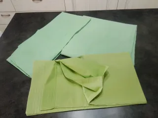 2 Lenzuola cotone verde " singolo " 