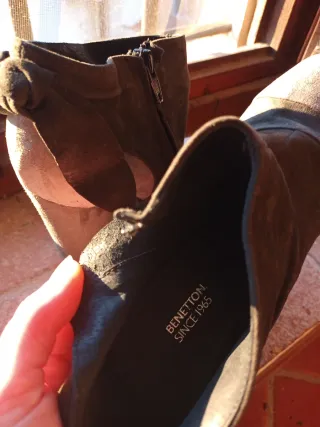 Stivaletti Benetton tacco alto grigio