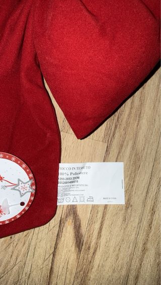 Fiocco Natalizio Rosso Velluto 22cm 