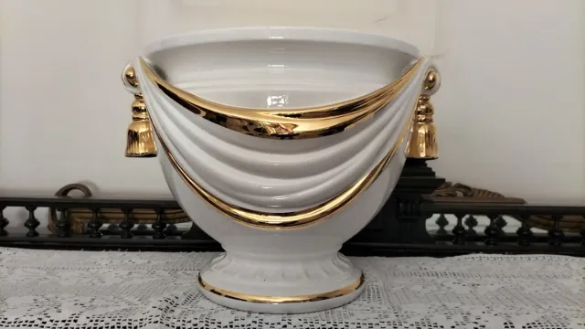 Vaso Decorato Stile Impero Oro Bianco