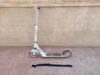 Patinete Oxelo Mid 9 plegable blanco-rosa