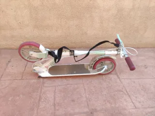 Patinete Oxelo Mid 9 plegable blanco-rosa