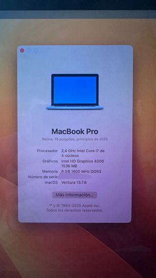 MacBook Pro 13 2015 Plata