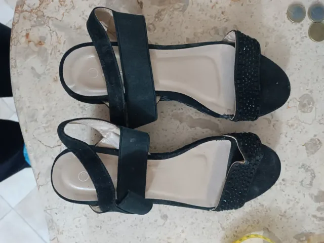 Sandali donna neri con strass